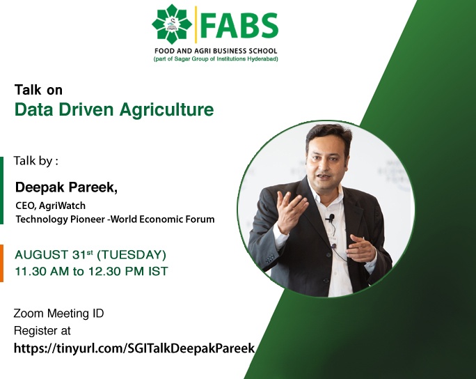Talk on Data Driven Agriculture