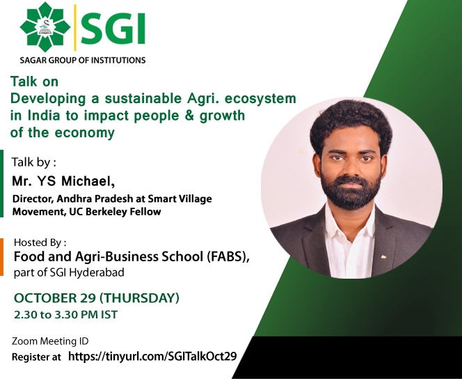 Talk on Developing a sustainable Agri ecosystem in India