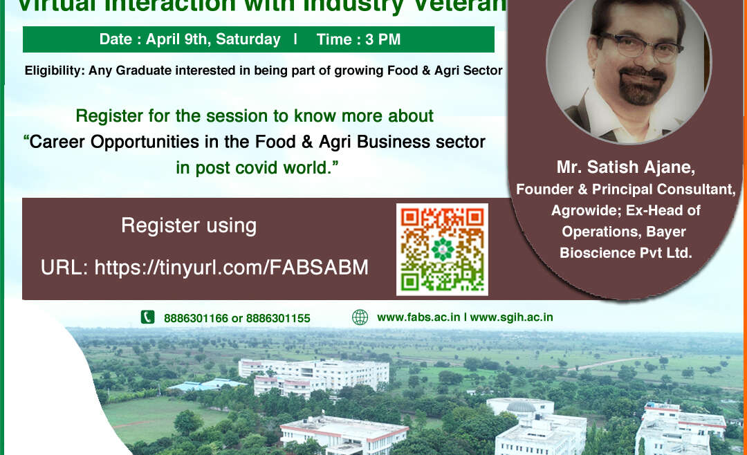 Talk on Career Opportunities in the Food & Agri Business sector