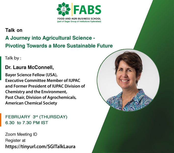 Talk on A Journey into Agricultural Science – Pivoting Towards a More Sustainable Future