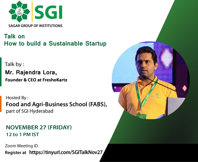 Talk on How to build a Sustainable Startup