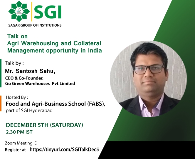 Talk on Agri Warehousing and Collateral Management opportunity in India